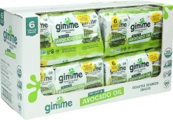 Gimme Roasted Organic Seaweed Snacks, Sea Salt Avocado Oil, 0.16 Oz, Total Qty 48