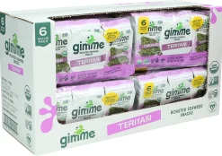 Gimme Roasted Organic Seaweed Snacks, Teriyaki, 0.17 Oz, Total Qty 48