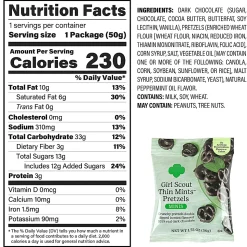 Girl Scouts Thin Mint Pretzel Minis, 1.75 Oz, Pack Of 24 Bags