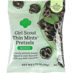 Girl Scouts Thin Mint Pretzel Minis, 1.75 Oz, Pack Of 24 Bags