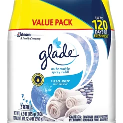 Glade Automatic Spray Refills, Clean Linen Scent, 12.4 fl oz, Pack Of 2 Refills