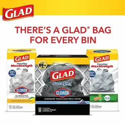 Glad® ForceFlex® Drawstring Trash Bags, 1.05 mil, 30 Gallons, Black, Box Of 25