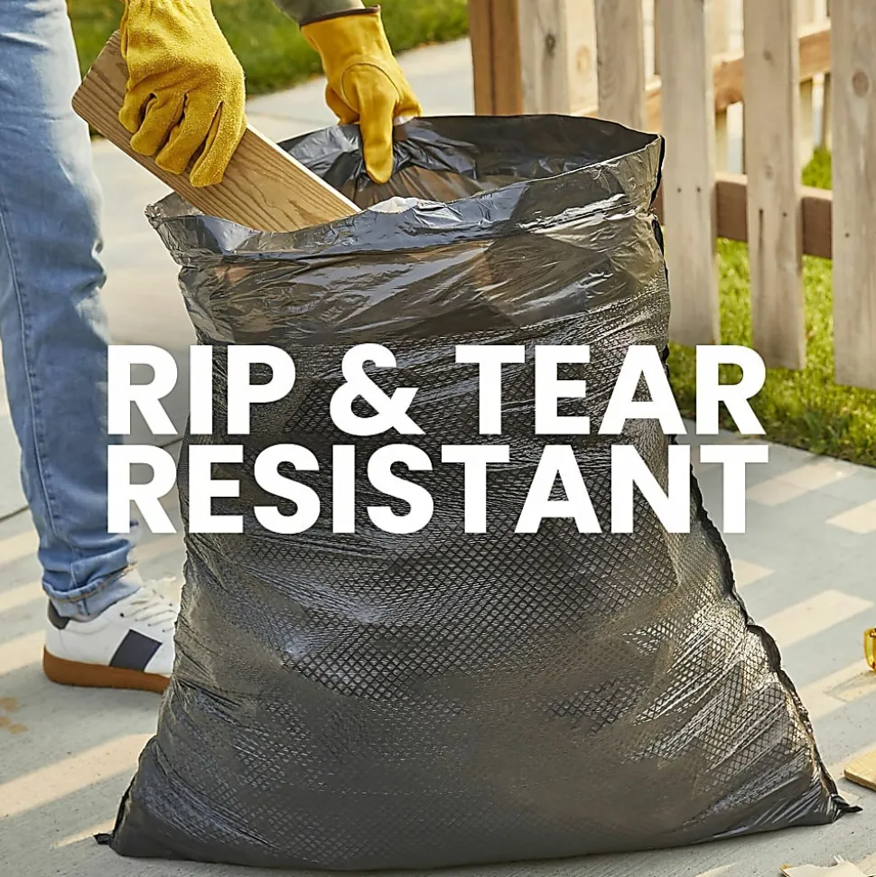 Glad® ForceFlex® Drawstring Trash Bags, 1.05 mil, 30 Gallons, Black, Box Of 25