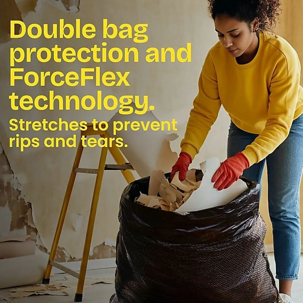 Glad ForceFlex Heavy Duty Large Drawstring Trash Bags, Hold 80+ Pounds, 30 Gal, 50 Ct, Pack of 3
