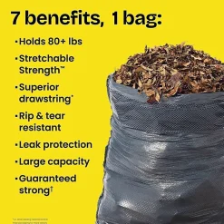 Glad ForceFlex Heavy Duty Large Drawstring Trash Bags, Hold 80+ Pounds, 30 Gal, 50 Ct, Pack of 3