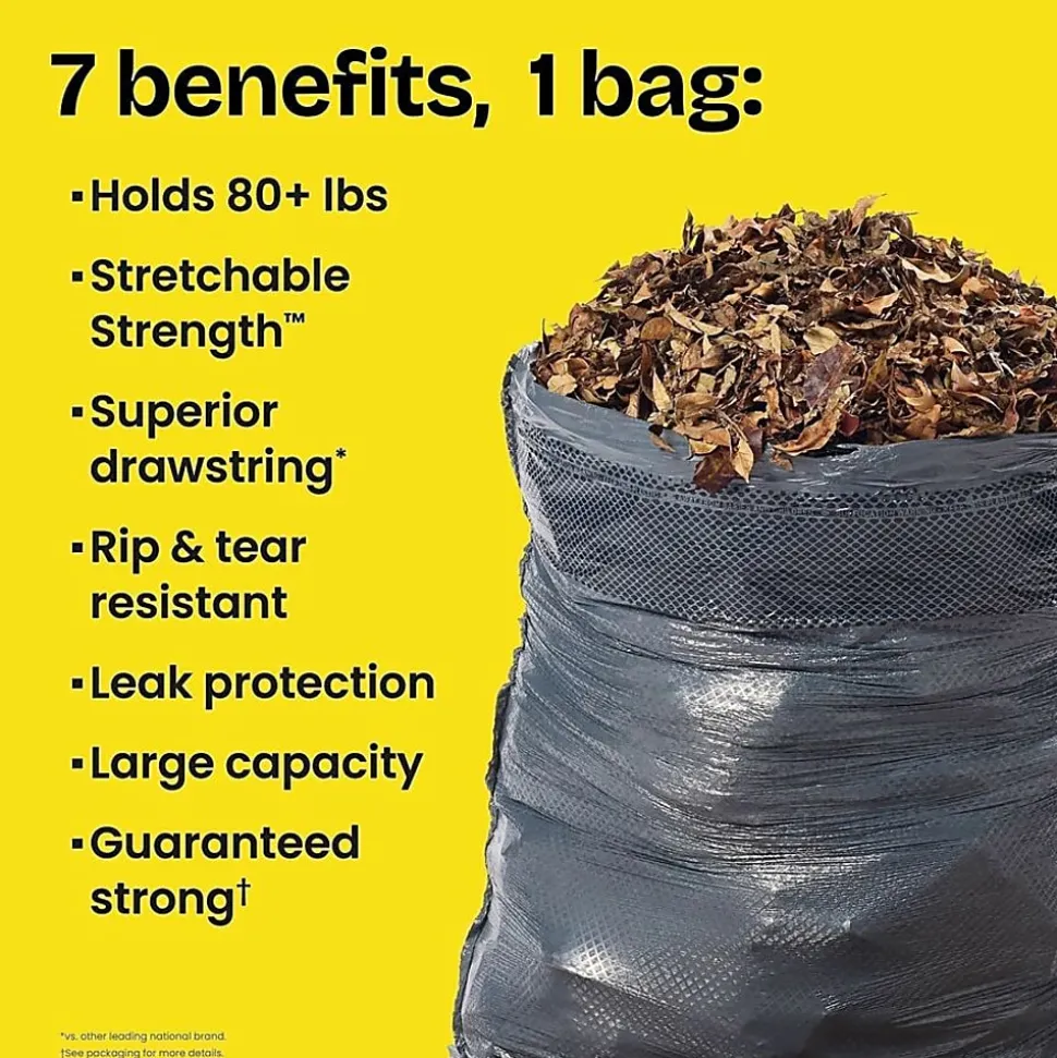 Glad ForceFlex Heavy Duty Large Drawstring Trash Bags, Hold 80+ Pounds, 30 Gal, 50 Ct, Pack of 3