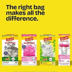 Glad ForceFlex Heavy Duty Large Drawstring Trash Bags, Hold 80+ Pounds, 30 Gal, 50 Ct, Pack of 3