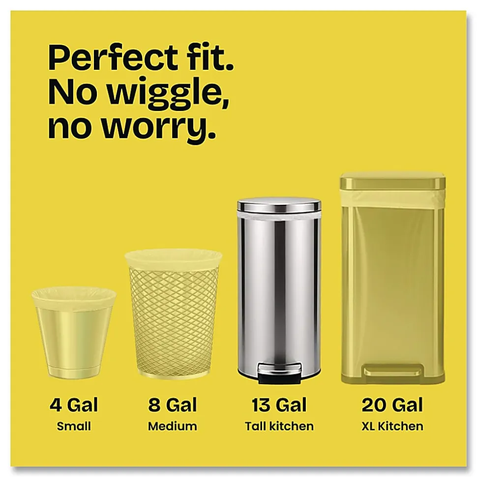 Glad ForceFlex Kitchen Drawstring Trash Bags, 13 gal, Gain Original Scent, 24" x 27.38", White, 80 Bags/Box, 3 Boxes/Carton