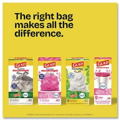 Glad ForceFlex Kitchen Drawstring Trash Bags, 13 gal, Gain Original Scent, 24