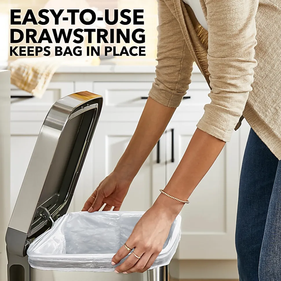 Glad ForceFlex Tall Kitchen Drawstring Trash Bags, 0.95 mil, 13 Gallon, Fresh Clean, 80 Count (78534)