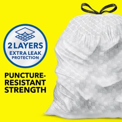Glad ForceFlex Tall Kitchen Drawstring Trash Bags, 0.95 mil, 13 Gallon, Fresh Clean, 80 Count (78534)