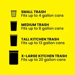 Glad ForceFlex Tall Kitchen Drawstring Trash Bags, 0.95 mil, 13 Gallon, Fresh Clean, 80 Count (78534)
