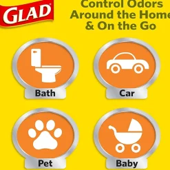 Glad® Medium Quick-Tie Trash Bags - OdorShield® 8 Gallon White Trash Bag, 0.74 mil, Febreze Fresh Clean - 26 Count