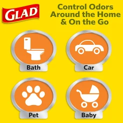 Glad® Medium Quick-Tie Trash Bags - OdorShield® 8 Gallon White Trash Bag, 0.74 mil, Febreze Fresh Clean - 26 Count