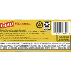 Glad® OdorShield® Quick-Tie® Small Trash Bags,  0.5 mil, Tie-Flap, 4 gal, Febreze Fresh Clean Scent, 8 x 18, White, 26 Bags/Box, 6 Boxes/Carton