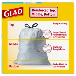 Glad® OdorShield® Tall Kitchen Trash Bags,  0.9 mil, 13 Gallons, Yellow, Box Of 40