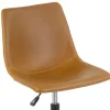 Glamour Home Adan Ergonomic Faux Leather Mid-Back Adjustable Height Swivel Office Task Chair, Brown