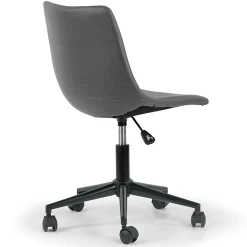 Glamour Home Adan Ergonomic Faux Leather Mid-Back Adjustable Height Swivel Office Task Chair, Gray