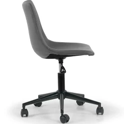 Glamour Home Adan Ergonomic Faux Leather Mid-Back Adjustable Height Swivel Office Task Chair, Gray