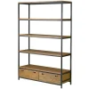 Glamour Home Alta 71"H Etagere Bookcase, Brown