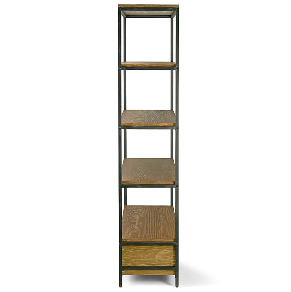 Glamour Home Alta 71"H Etagere Bookcase, Brown