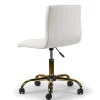 Glamour Home Aman Ergonomic Tufted Faux Leather Mid-Back Office Task Chair, White