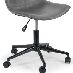 Glamour Home Amery Ergonomic Faux Leather Mid-Back Adjustable Height Swivel Office Task Chair, Gray