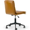 Glamour Home Avak Ergonomic Faux Leather Mid-Back Adjustable Task Chair, Brown