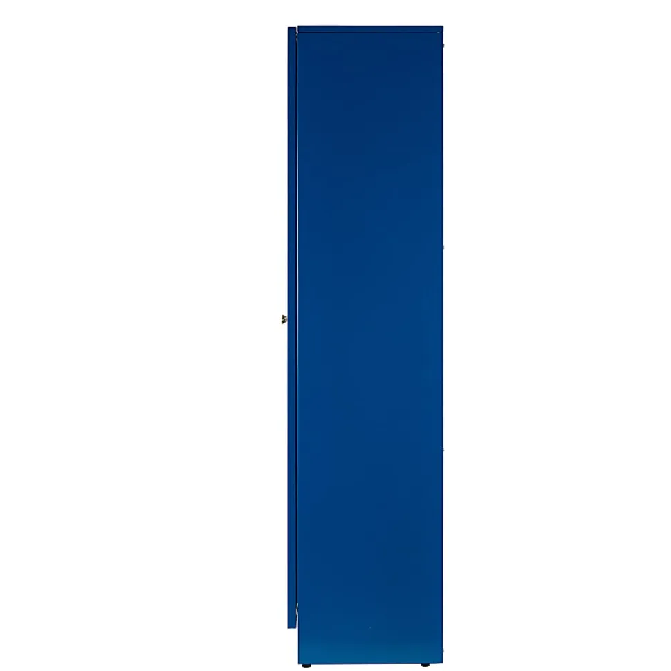 Glamour Home Avice 24"W 4-Shelf Metal Cabinet With Doors, Blue