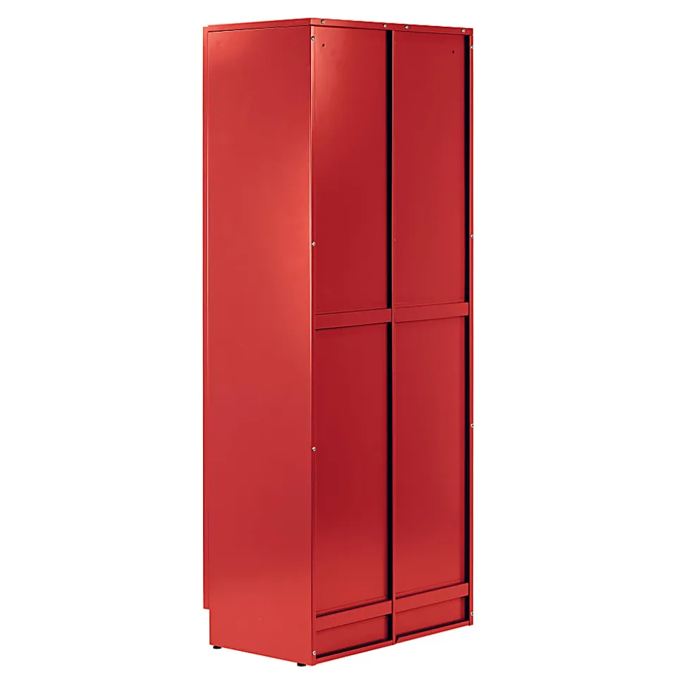 Glamour Home Avice 24"W 4-Shelf Metal Cabinet With Doors, Red