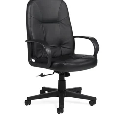 Global® Arno™ Bonded Leather High-Back Chair, Black