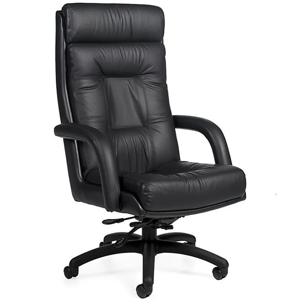 Global® Arturo™ Bonded Leather High-Back Tilter Chair, 50"H, Black