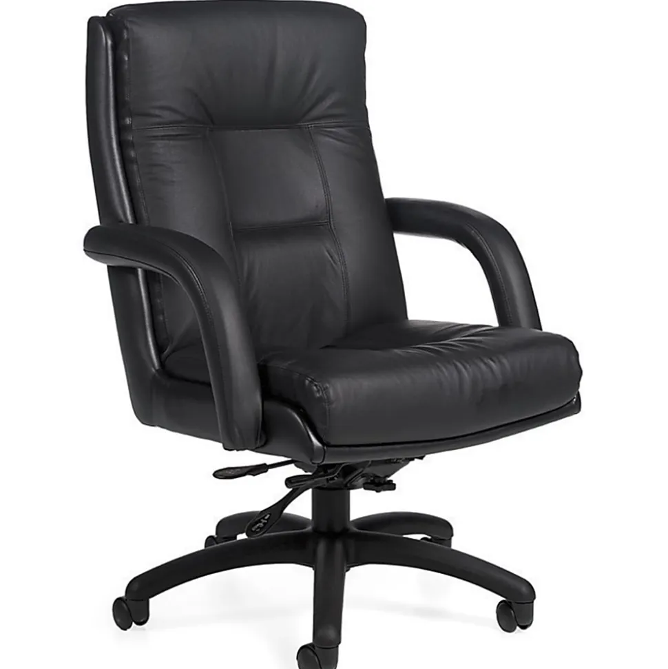 Global® Arturo™ Bonded Leather High-Back Tilter Chair, 43"H, Black