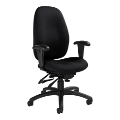 Global® Malaga Multi-Tilter Chair, High-Back, 41"H x 26"W x 25"D, Ebony/Black
