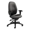 Global® Malaga Multi-Tilter Chair, High-Back, 41"H x 26"W x 25"D, Slate/Black