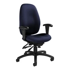 Global® Malaga Multi-Tilter Chair, High-Back, 41"H x 26"W x 25"D, Midnight/Black