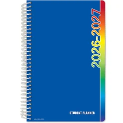 2026-2027 Global 11-Month Weekly/Monthly Academic Year Secondary Student-Block Planner, 5-1/2” x 8-1/2”, Blue, August To June, Total Qty 1