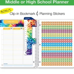 2026-2027 Global 11-Month Weekly/Monthly Academic Year Secondary Student-Matrix Planner, 8-1/2" x 11", Rainbow Silhouette, August To June, Total Qty 1