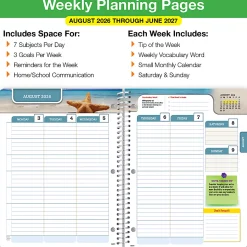 2026-2027 Global 11-Month Weekly/Monthly Academic Year Secondary Student-Matrix Planner, 8-1/2