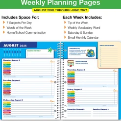 2026-2027 Global 11-Month Weekly/Monthly Academic Year Elementary Student-Block Planner, 8-1/2” x 11”, Teamwork, August To June, Total Qty 1