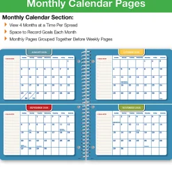 2026-2027 Global 11-Month Weekly/Monthly Academic Year Secondary Student-Block Planner, 8-1/2” x 11”, Blue, August To June, Total Qty 1