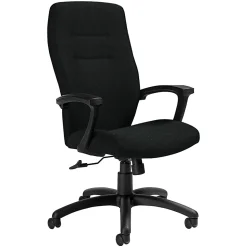 Global® Synopsis High-Back Chair, 43 1/2"H x 24 1/2"W x 26 1/2"D, Black Coal/Black
