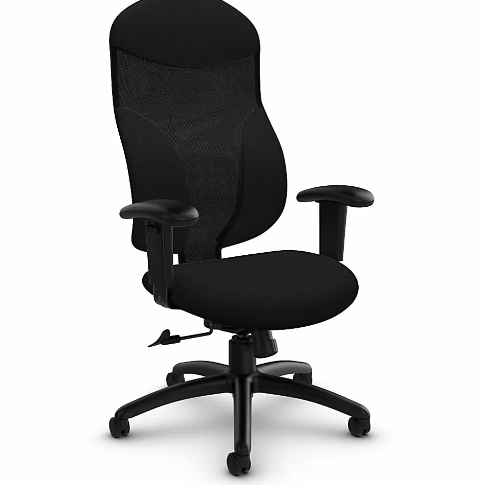 Global® Tye High-Back Fabric Tilter Chair, 45 1/2"H x 25"W x 26"D, Black