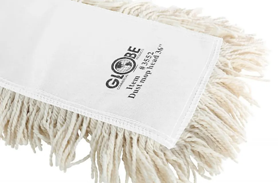 Globe Commercial Products Cotton Dust Mop Refill, 24" x 5", White