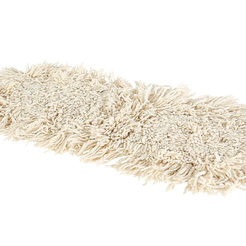 Globe Commercial Products Dust Mop Refill, 24" x 5”, Tie-On Style, White