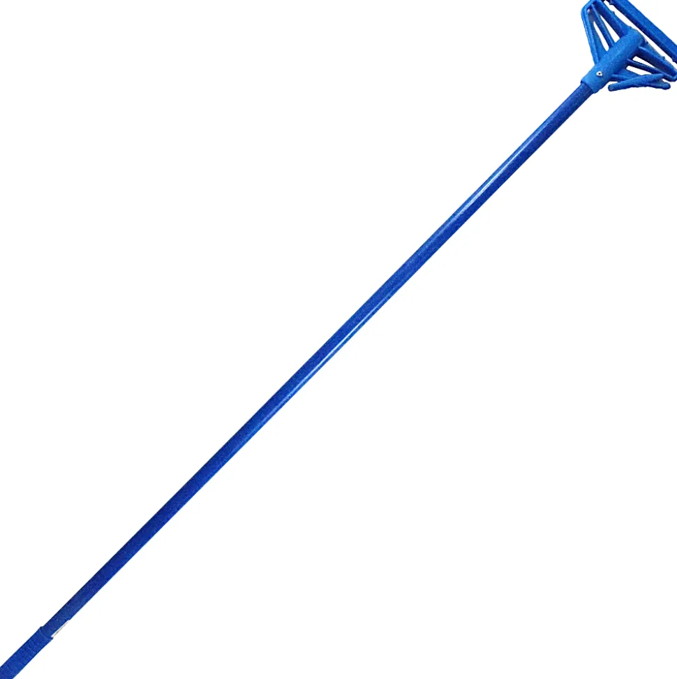 Globe Commercial Products Fiberglass Quick Release Mop Handle, 60", Blue