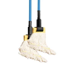 Globe Commercial Products Mop Handle, 60”, Jaws Clamp Style, Blue