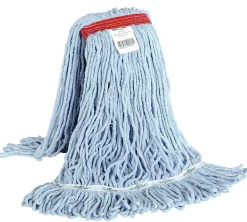 Globe Commercial Products Synthetic Wet Mop Refill, 20 Oz, Blue, 3091EA