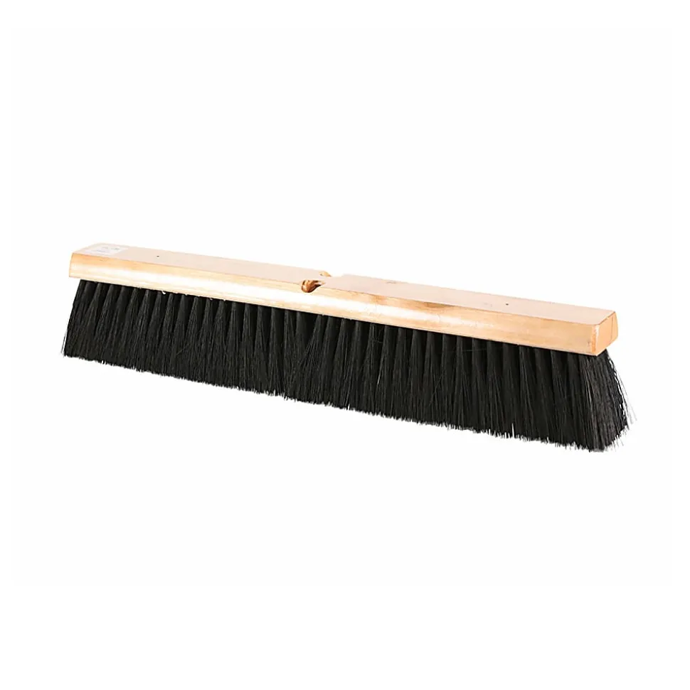 Globe Commercial Products Tampico Push Broom Head, 18" x 3-3/4”, Black