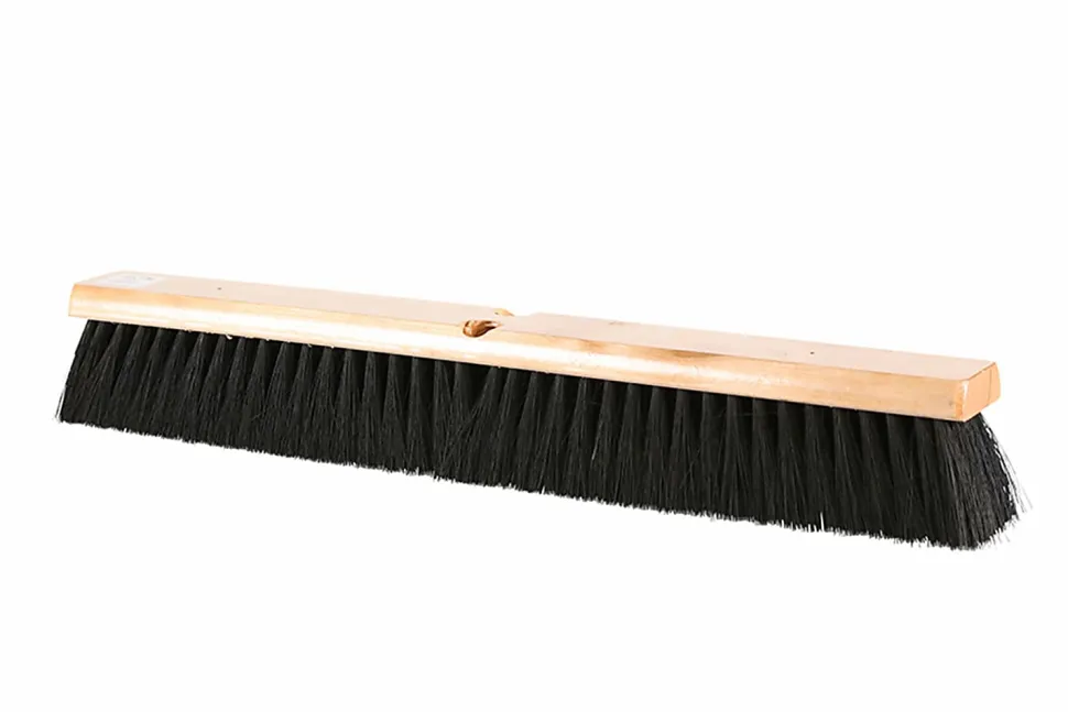Globe Commercial Products Tampico Push Broom Head, 24" x 3-1/2”, Black